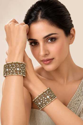 Vivinia By Vidhi Mehra Heritage Moissanite Polki Bangles
