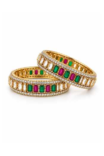 Vivinia By Vidhi Mehra Moissanite Polki Pair Of Bangles