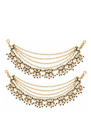 Vivinia By Vidhi Mehra Kundan Pearl Earchains