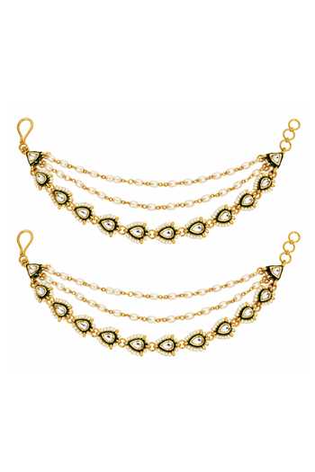 Vivinia By Vidhi Mehra Kundan Pearl Layered Earchains