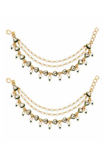 Vivinia By Vidhi Mehra Kundan Pearl Cascade Earchain