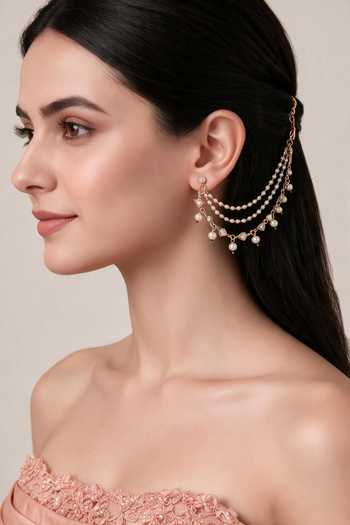 Vivinia By Vidhi Mehra Kundan Pearl Cascade Earchain