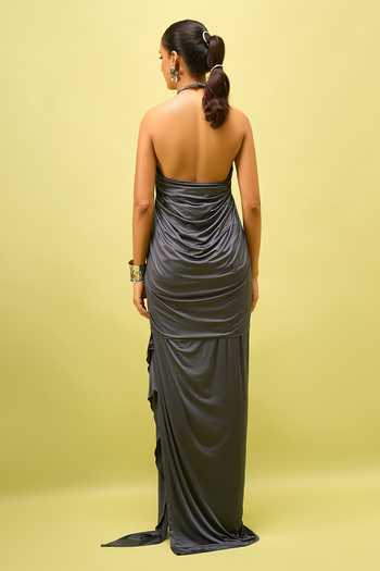 Amit Aggarwal Halter Top & Draped Skirt Set