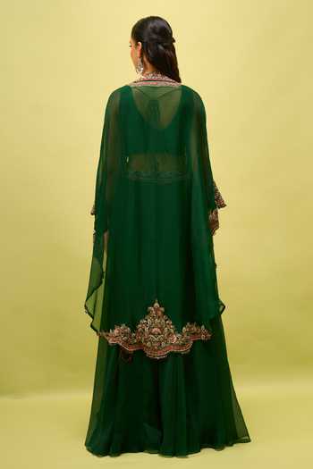 Prisho Embroidered Cape & Skirt Set