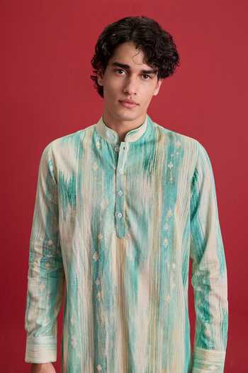 Shop Zazu Multicolor Cotton Satin Printed Kurta Set Online at Aza Fashions Shop_Zazu_Multicolor Cotton Satin Printed Kurta Set _Online_at_Aza_Fashions