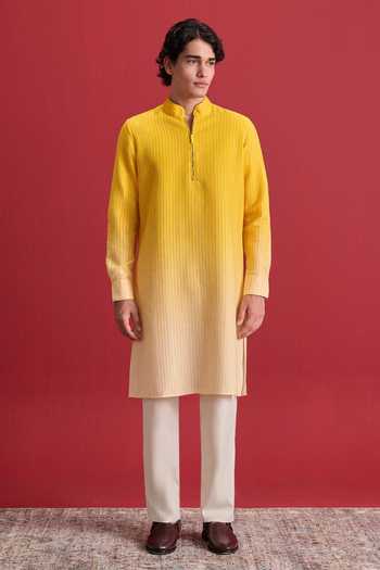 Zazu Yellow Ombre Kurta Set 