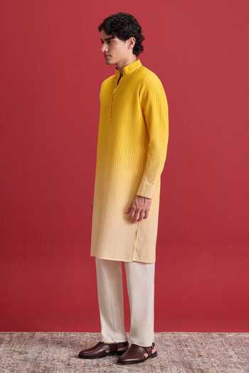 Buy Zazu Yellow Cotton Ombre Kurta Set Online at Aza Fashions Buy_Zazu_Yellow Cotton Ombre Kurta Set _Online_at_Aza_Fashions
