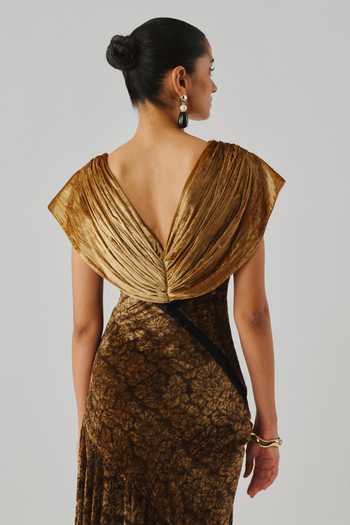 Aroka Zarina Velvet Ajrakh Dress 