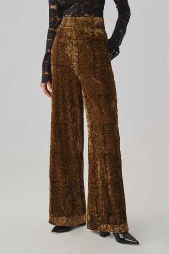 Aroka Brown Velvet Terra Ajrakh Pant Online at Aza Fashions Aroka_Brown Velvet Terra Ajrakh Pant _Online_at_Aza_Fashions