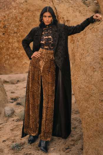 Aroka Terra Velvet Ajrakh Pant 