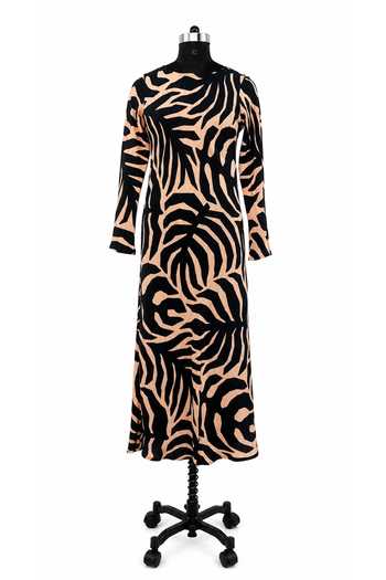 Buy Label Ivish Black Silk, Crepe Round Neck Printed Maxi Dress Online at Aza Fashions Buy_Label Ivish_Black Silk, Crepe Round Neck Printed Maxi Dress _Online_at_Aza_Fashions