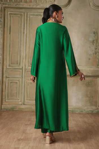 Label Niti Bothra Zar-Rang Green Kurta Set