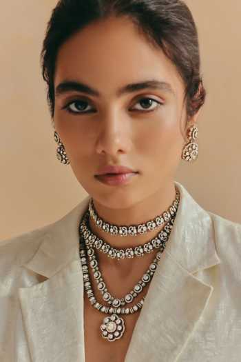 Preeti Mohan Mansi Polki Layered Necklace Set 