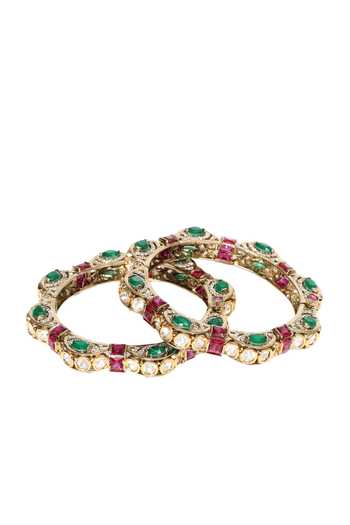 Preeti Mohan Radhika Red & Green Polki Pair Of Bangles 
