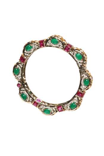 Preeti Mohan_Green Radhika Red And Polki Pair Of Bangles _Online_at_Aza_Fashions