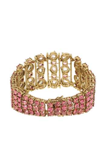 Buy Preeti Mohan Pink Menka Rose Cut Bracelet Online at Aza Fashions Buy_Preeti Mohan_Pink Menka Rose Cut Bracelet _Online_at_Aza_Fashions