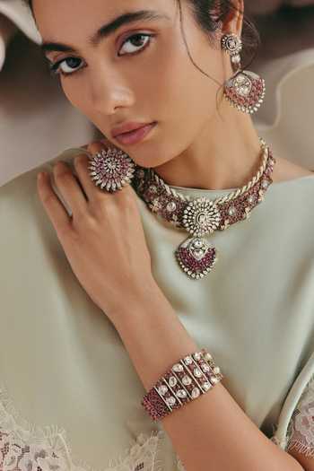 Preeti Mohan Menka Pink Rose Cut Bracelet