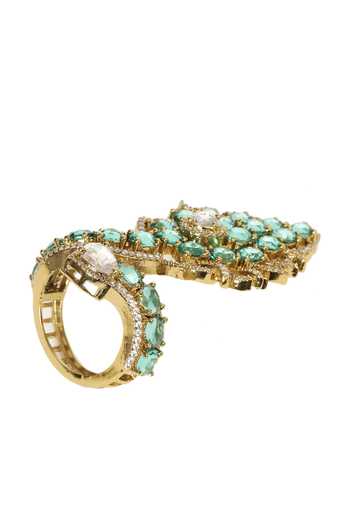 Preeti Mohan Emerald Green Jessica Rose Cut Ring Online at Aza Fashions Preeti Mohan_Emerald Green Jessica Rose Cut Ring _Online_at_Aza_Fashions
