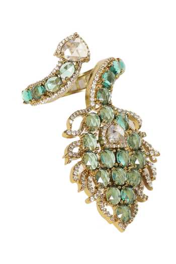 Buy Preeti Mohan Emerald Green Jessica Rose Cut Ring Online at Aza Fashions Buy_Preeti Mohan_Emerald Green Jessica Rose Cut Ring _Online_at_Aza_Fashions