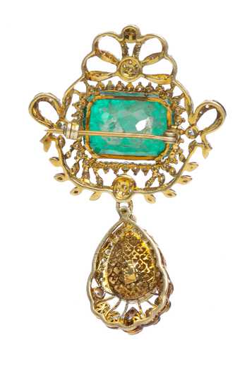 Preeti Mohan Ikantika Green Moissanite Brooch