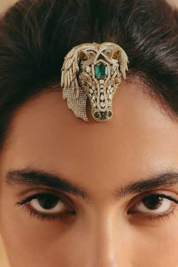 Preeti Mohan Ashva Green Horse Brooch