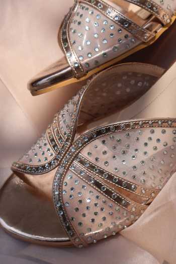 Shradha Hedau Footwear Couture_Rose Gold Cia Handcrafted Heels _Online_at_Aza_Fashions