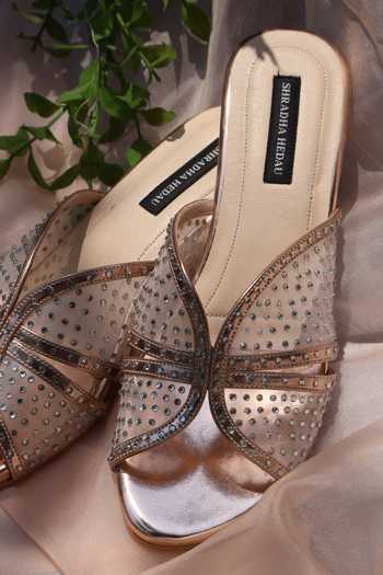 Shradha Hedau Footwear Couture_Rose Gold Cia Handcrafted Heels _at_Aza_Fashions