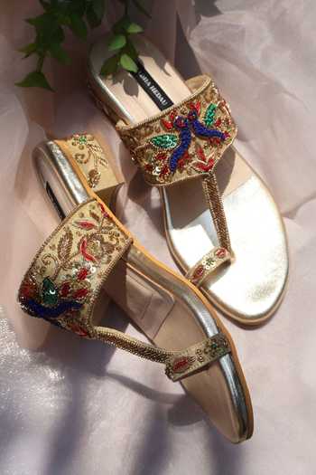 Shradha Hedau Footwear Couture Tara Embroidered Block Heels 
