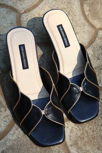 Buy Shradha Hedau Footwear Couture Black Zaria Pyramid Block Heels Buy_Shradha Hedau Footwear Couture_Black Zaria Pyramid Block Heels