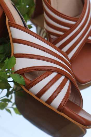 Shradha Hedau Footwear Couture Tan Amalfi Multi Strap Block Heels at Aza Fashions Shradha Hedau Footwear Couture_Tan Amalfi Multi Strap Block Heels _at_Aza_Fashions