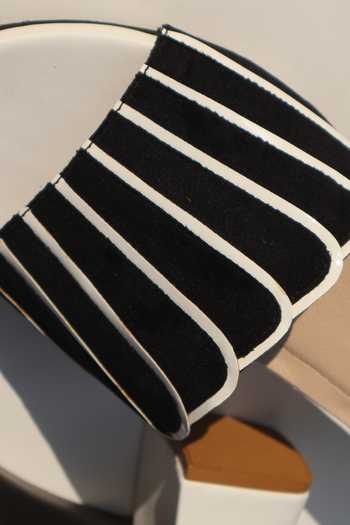 Shradha Hedau Footwear Couture_Black Mila Striped Strap Block Heels _at_Aza_Fashions