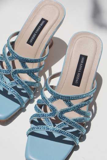 Shop_Shradha Hedau Footwear Couture_Blue Marina Embellished Strap Heels 
