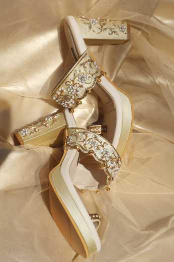 Shradha Hedau Footwear Couture Ananya Embroidered Block Heels