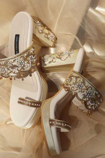 Shradha Hedau Footwear Couture Ananya Embroidered Block Heels