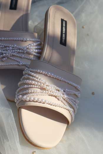 Shradha Hedau Footwear Couture Martina Beaded Strap Transparent Block Heels
