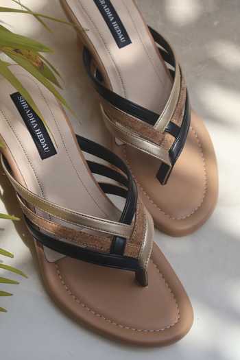 Shop Shradha Hedau Footwear Couture Beige Lucia Open Toe Wedges Shop_Shradha Hedau Footwear Couture_Beige Lucia Open Toe Wedges