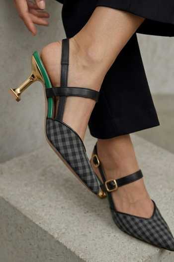 Shop Shradha Hedau Footwear Couture Black Muriel Houndstooth Pointed Toe Heels Online at Aza Fashions Shop_Shradha Hedau Footwear Couture_Black Muriel Houndstooth Pointed Toe Heels _Online_at_Aza_Fashions