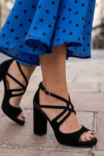 Shradha Hedau Footwear Couture Black Isadora Strappy Block Heels Online at Aza Fashions Shradha Hedau Footwear Couture_Black Isadora Strappy Block Heels _Online_at_Aza_Fashions