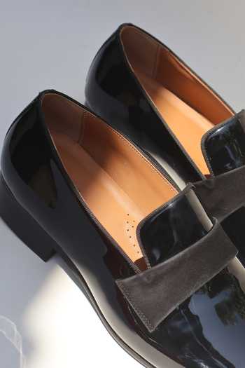 Shop Shradha Hedau Footwear Couture Black Stan Moccasin Loafers Shop_Shradha Hedau Footwear Couture_Black Stan Moccasin Loafers