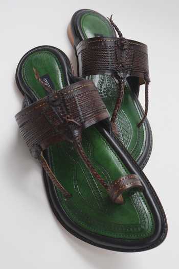 Shradha Hedau Footwear Couture Malhar Leather Slider Sandals
