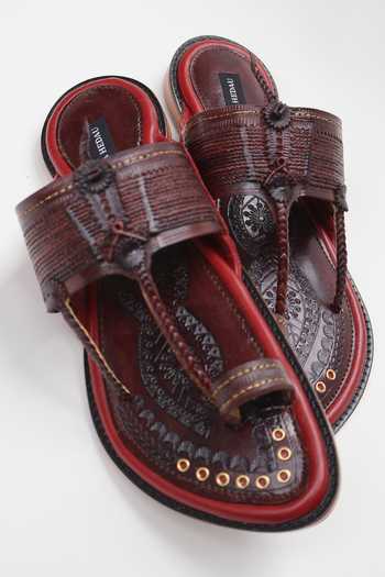 Shradha Hedau Footwear Couture Saurish Leather Slider Sandals