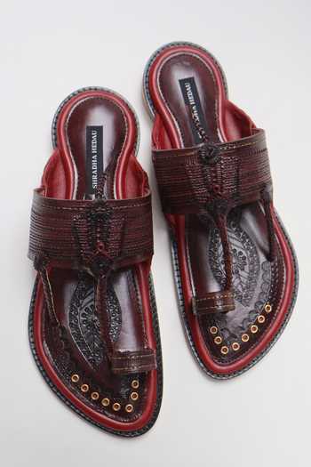 Shradha Hedau Footwear Couture Saurish Leather Slider Sandals