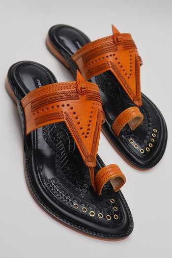 Shradha Hedau Footwear Couture Vedant Leather Slider Sandals