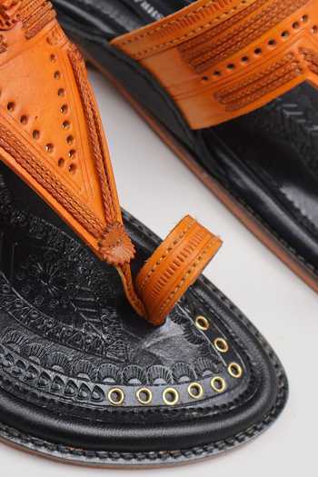 Shradha Hedau Footwear Couture Black Vedant Leather Slider Sandals at Aza Fashions Shradha Hedau Footwear Couture_Black Vedant Leather Slider Sandals _at_Aza_Fashions
