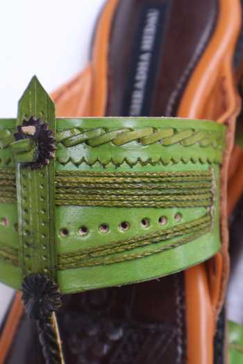 Shradha Hedau Footwear Couture Multi Color Anay Leather Kolhapuri Slider Sandals Online at Aza Fashions Shradha Hedau Footwear Couture_Multi Color Anay Leather Kolhapuri Slider Sandals _Online_at_Aza_Fashions
