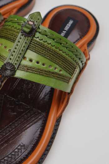 Buy Shradha Hedau Footwear Couture Multi Color Anay Leather Kolhapuri Slider Sandals Online at Aza Fashions Buy_Shradha Hedau Footwear Couture_Multi Color Anay Leather Kolhapuri Slider Sandals _Online_at_Aza_Fashions