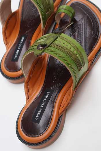 Buy_Shradha Hedau Footwear Couture_Multi Color Anay Leather Kolhapuri Slider Sandals 