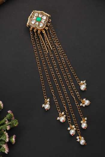 Swabhimann Embellished Tassel Kundan Braid Pin 