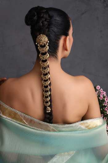 Swabhimann Temple Work Embellished Braid Pin 