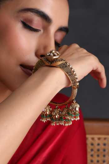 Swabhimann Polki Jhumka Drop Kada 